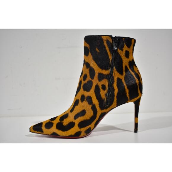 Christian Louboutin So Kate Booty 85 Black Spicy Leopard Ankle Heel Bootie 37.5 - Picture 9 of 12